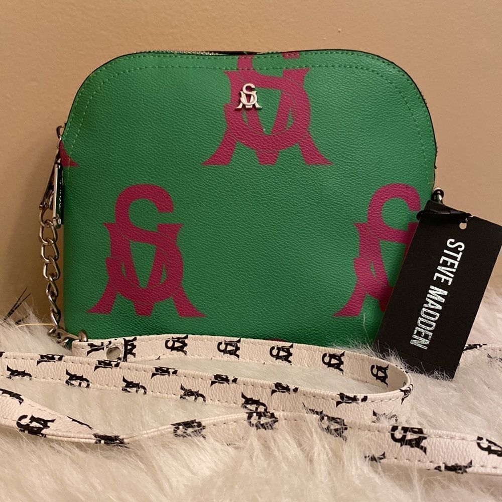 Steve Madden Green and Pink Crossbody Bag